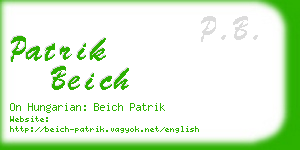 patrik beich business card